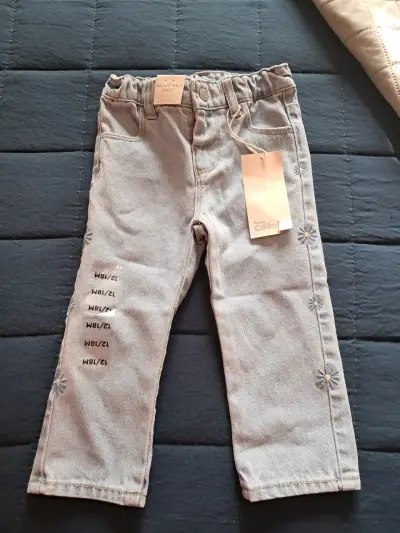 Pantalones bebé denim ajustables - miniatura 1