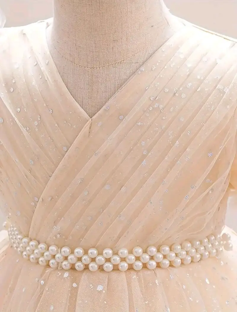 Vestido de niña blanco perlas Talla 1-2 años - 3