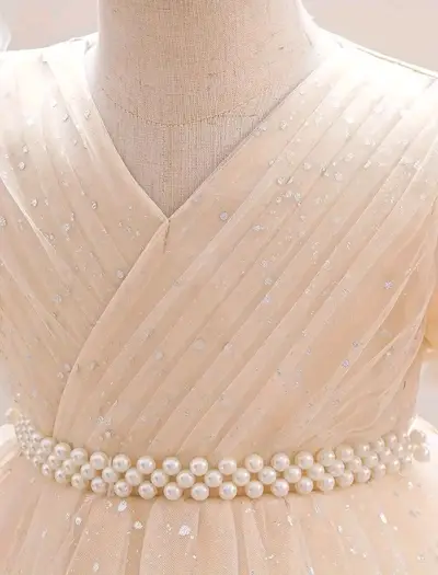 Vestido de niña blanco perlas Talla 1-2 años - miniatura 3