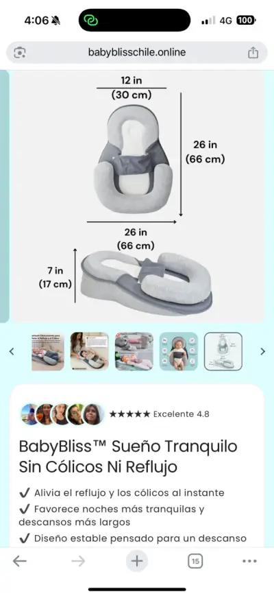 Cojín anti colicos/reflujo para bebé - miniatura 2