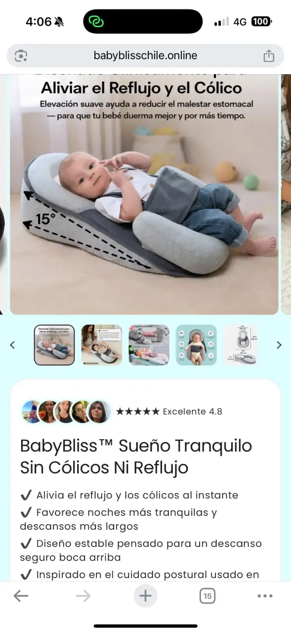 Cojín anti colicos/reflujo para bebé - 3