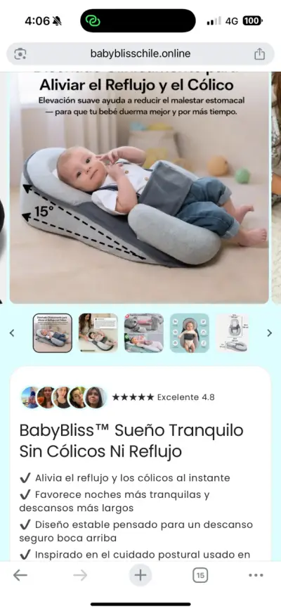 Cojín anti colicos/reflujo para bebé - miniatura 3