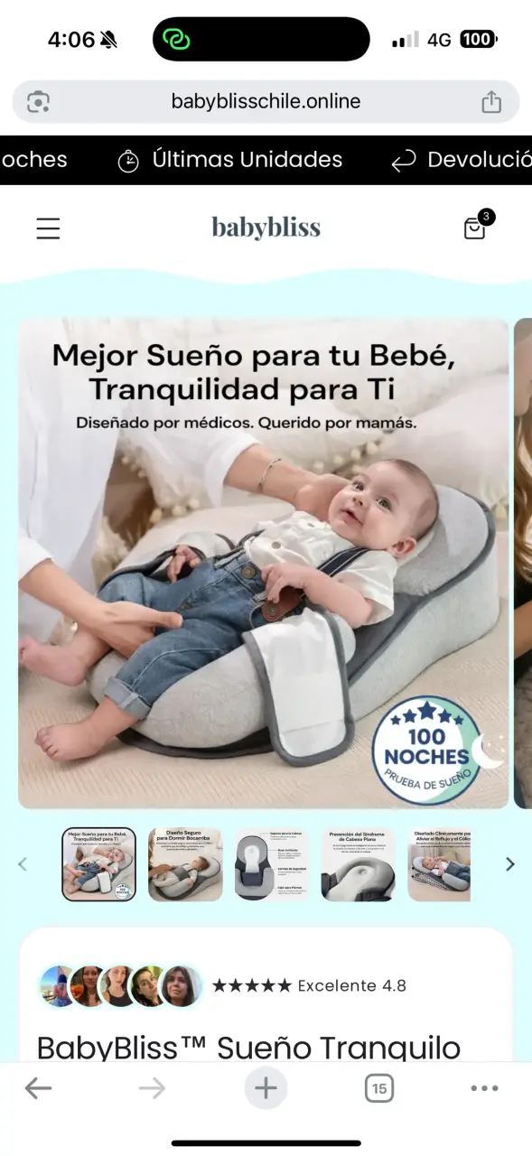 Cojín anti colicos/reflujo para bebé - 4