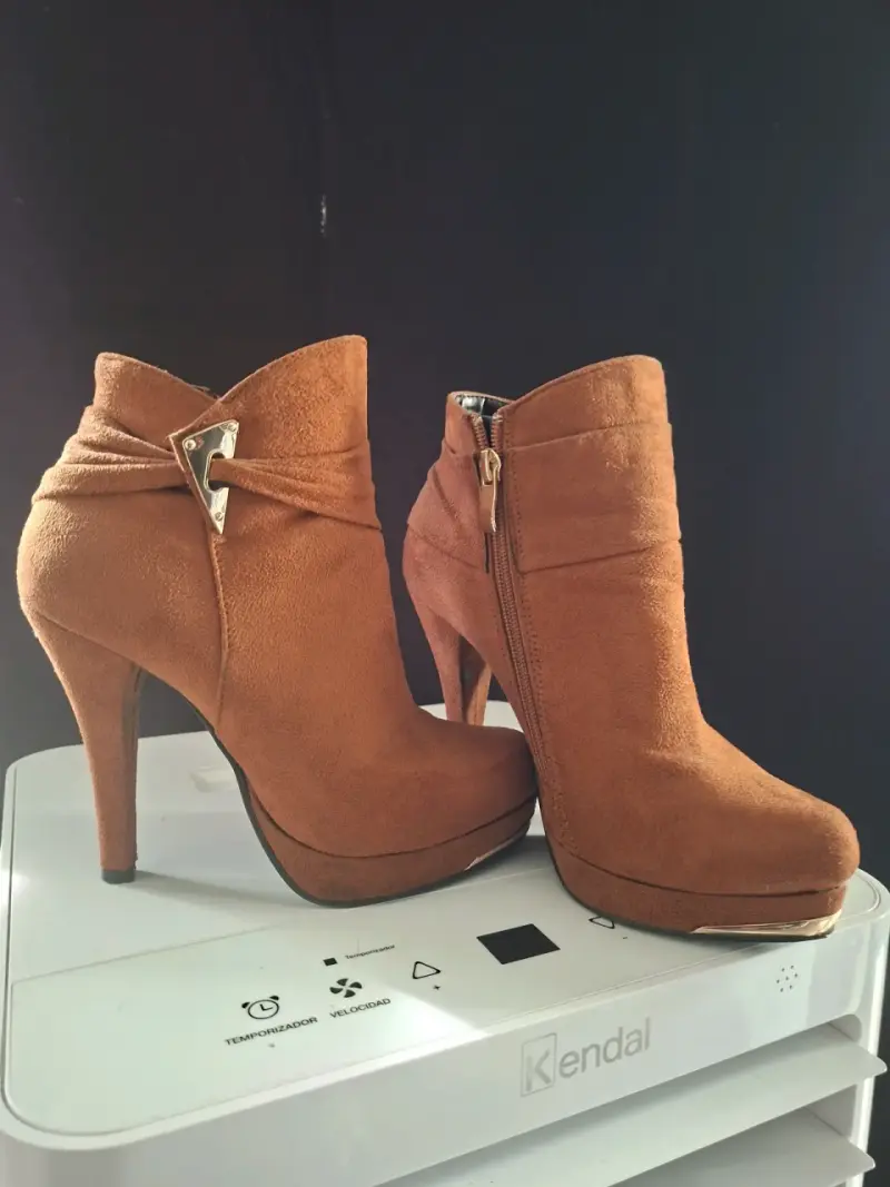 Botines de tacón camel - 2