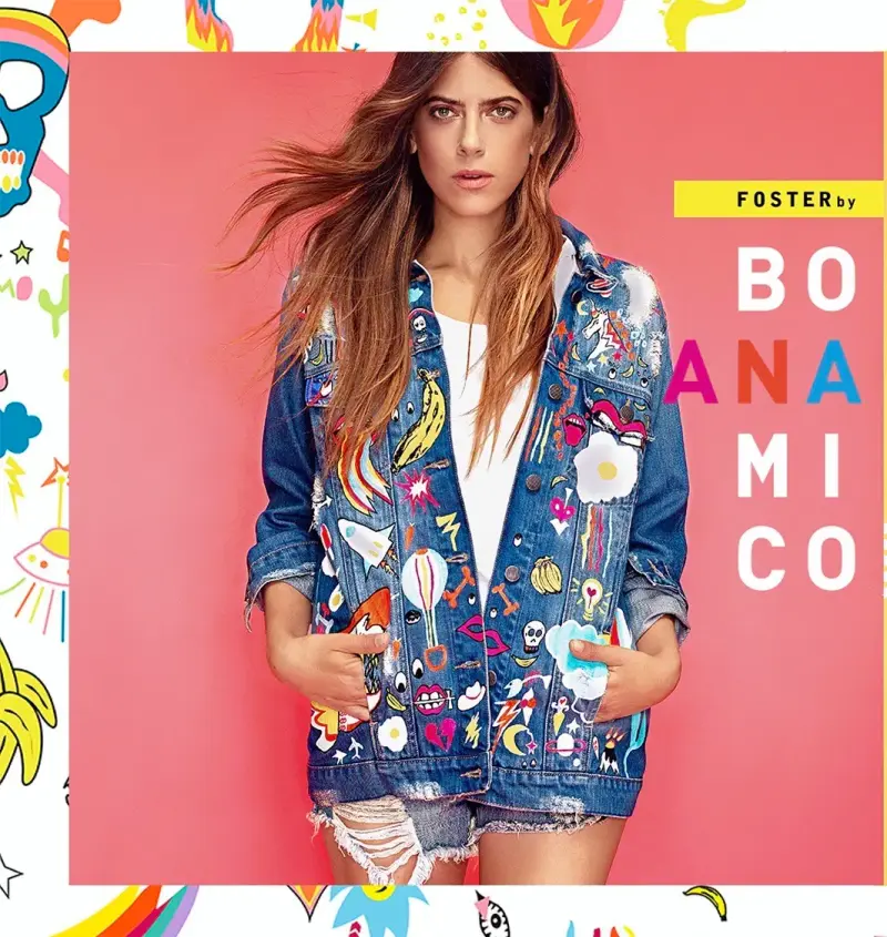Chaqueta denim estampada colorida - 1