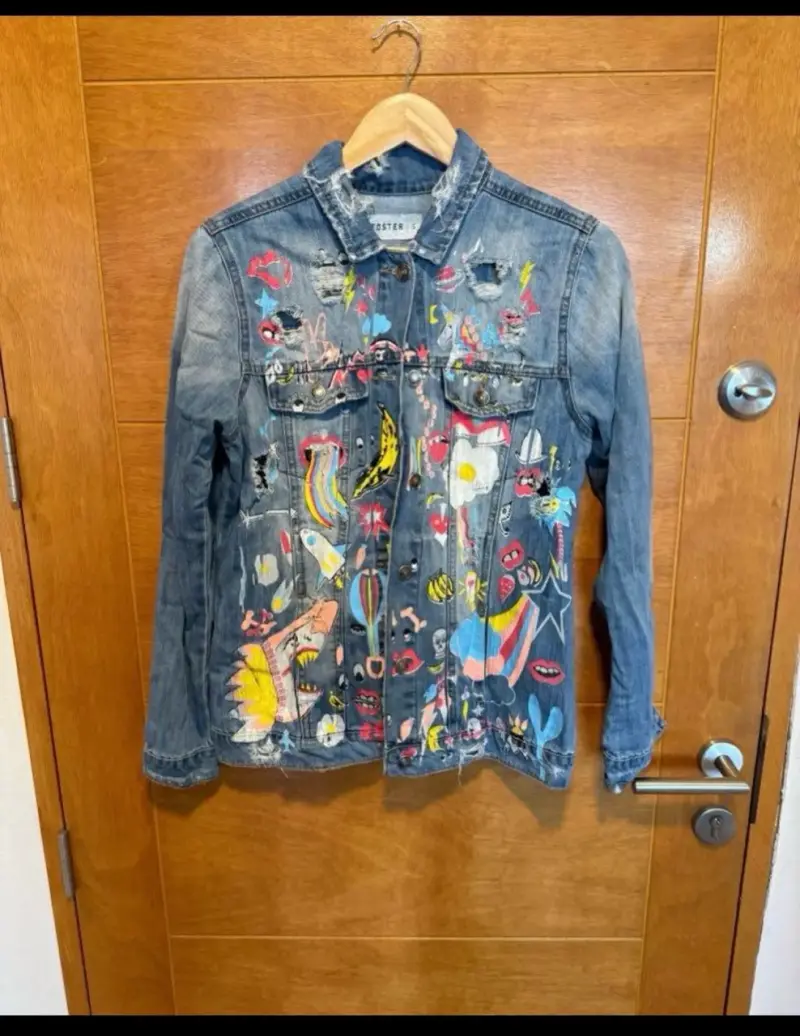 Chaqueta denim estampada colorida - 2