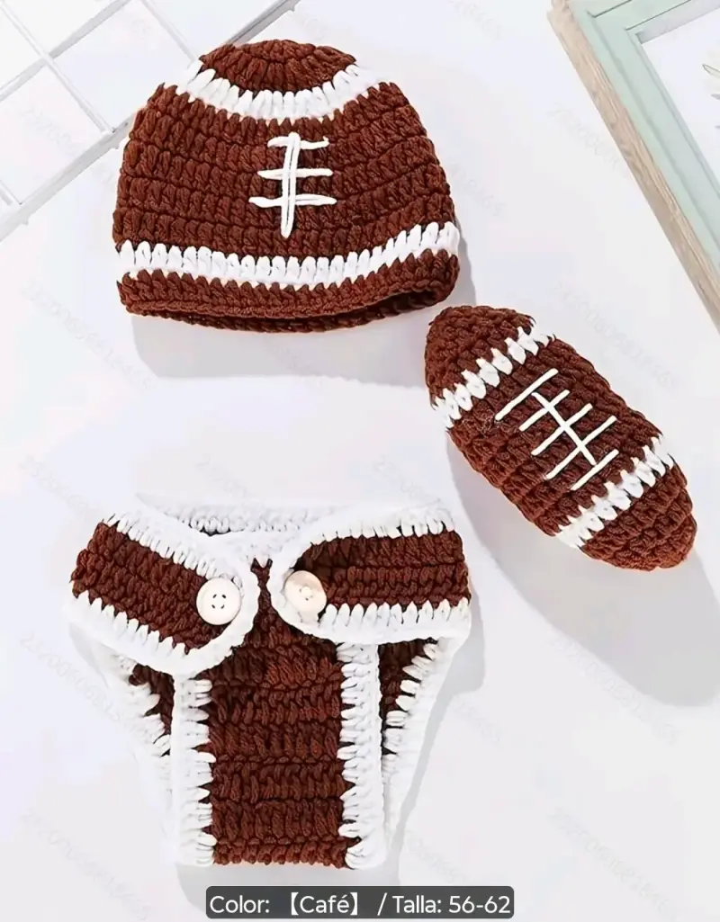 Conjunto tejido bebé fútbol americano - 2