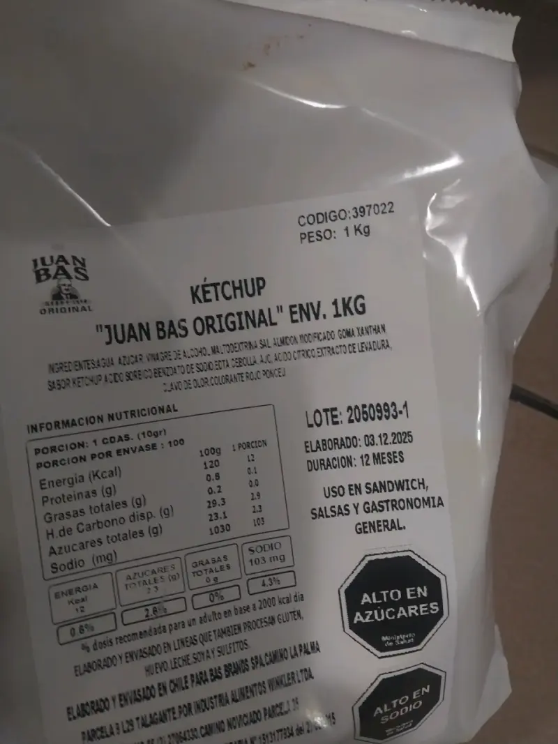 Kétchup Juan Bas Original 1 kg - 1