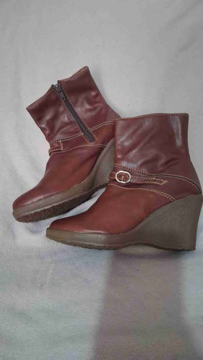 Botines Cuero y badana con plataforma - miniatura 1