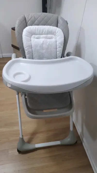 Silla de comer para bebé gris - miniatura 1