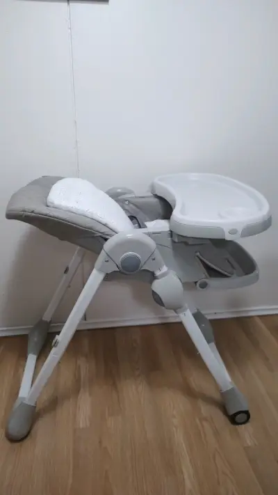 Silla de comer para bebé gris - miniatura 2