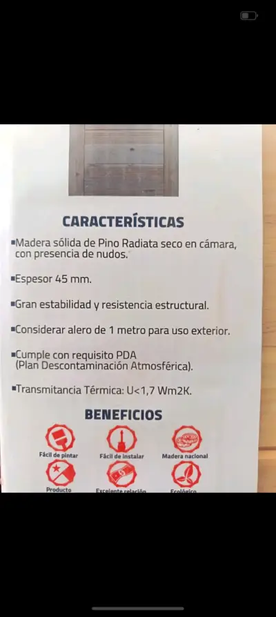 Puerta de Pino Radiata - miniatura 1