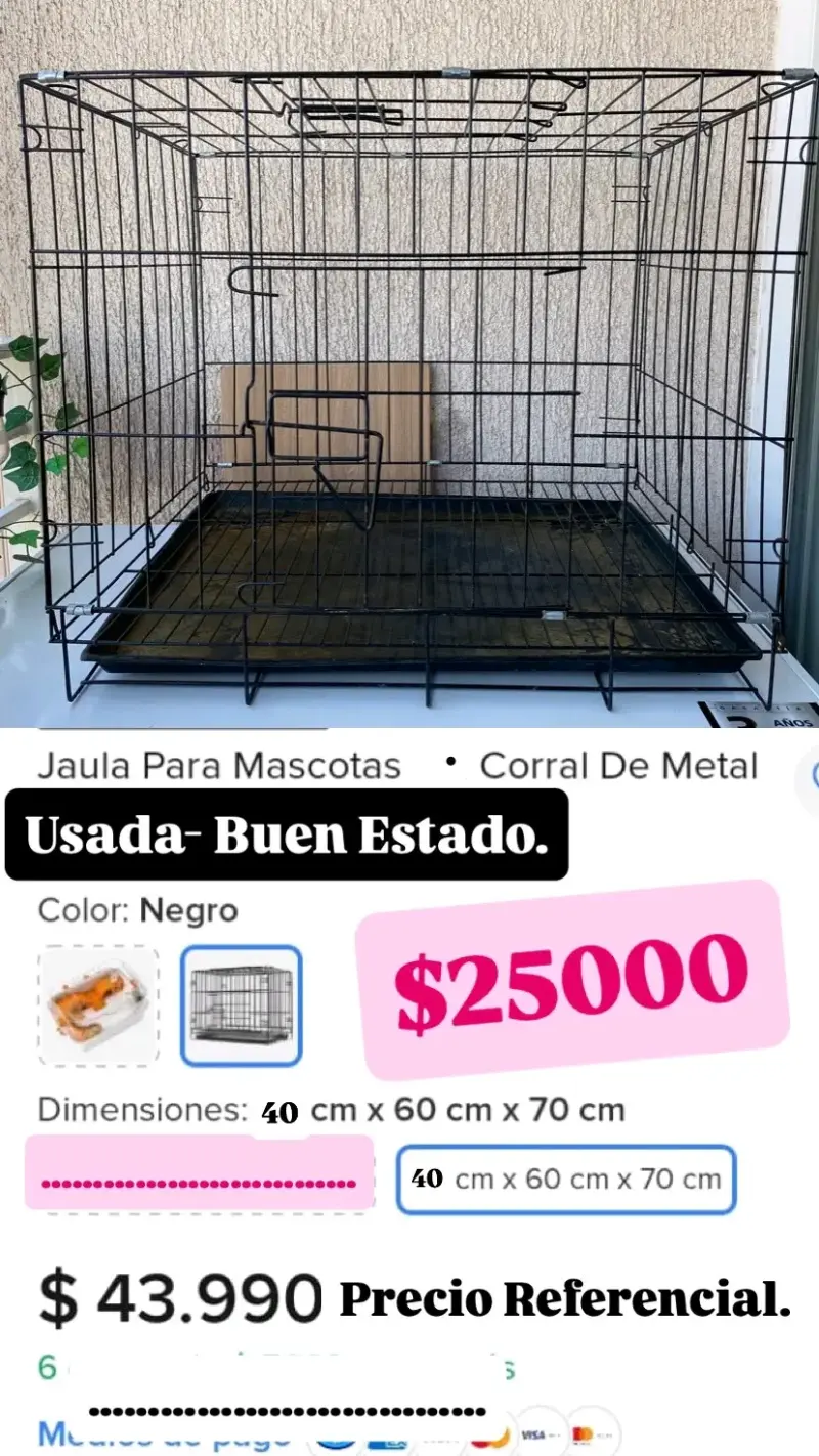 Jaula negra para mascotas