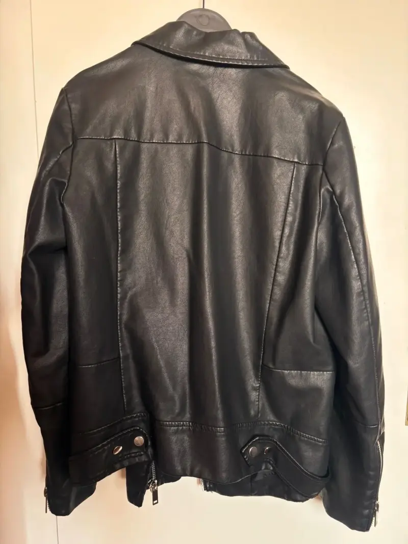 Chaqueta de cuero negra XL - 2