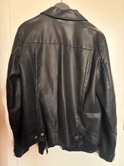 Chaqueta de cuero negra XL - miniatura 2