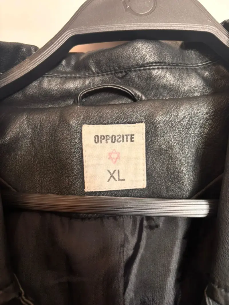 Chaqueta de cuero negra XL - 3