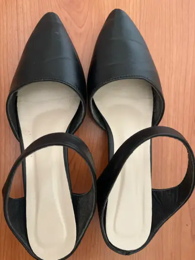 Zapatos planos negros punta - miniatura 4