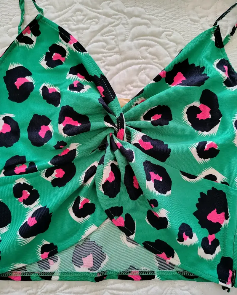 Top animal print Americanino verde - 4