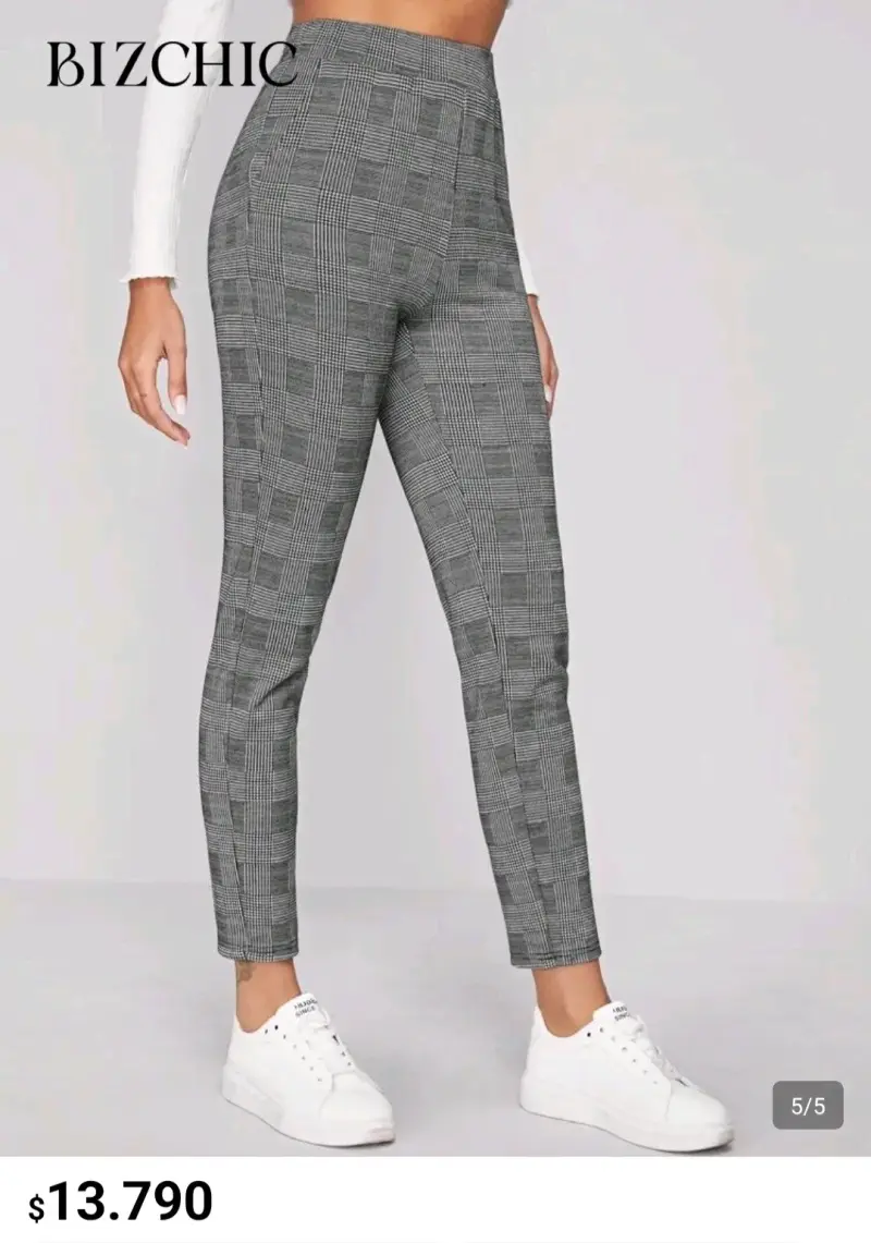 Pantalón de cuadros gris de Shein - 4