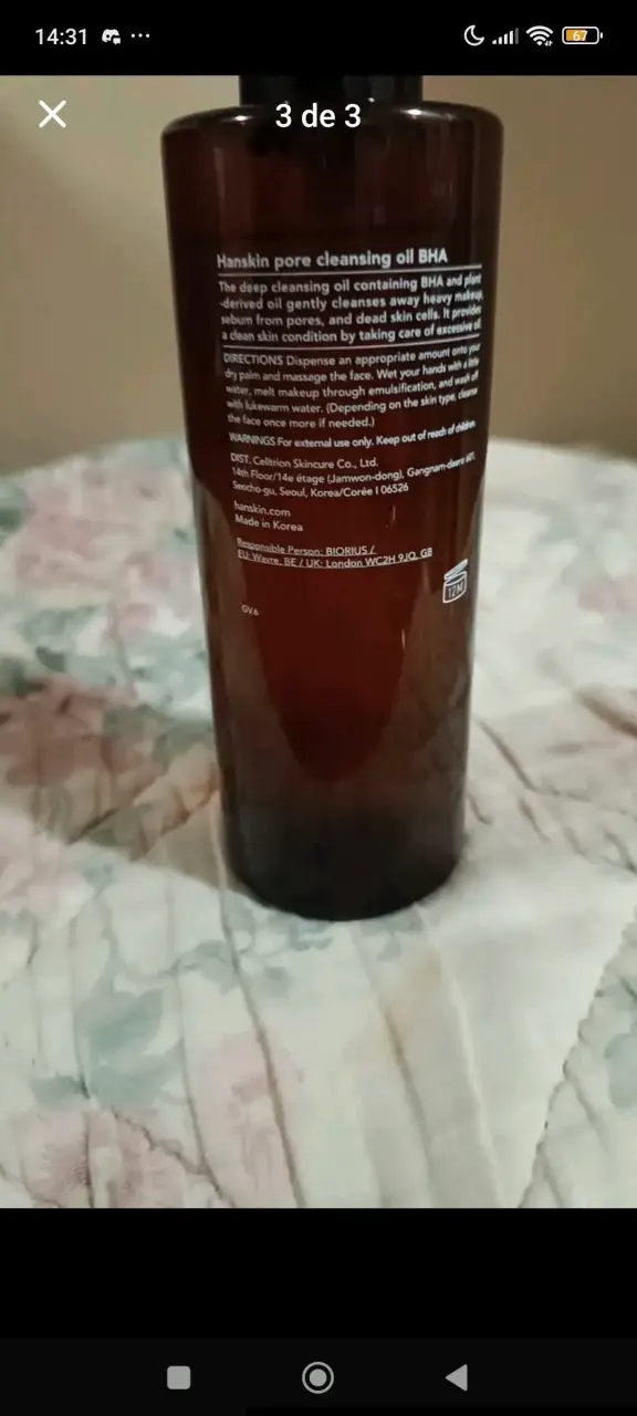 Aceite limpiador Hanskin BHA - 2