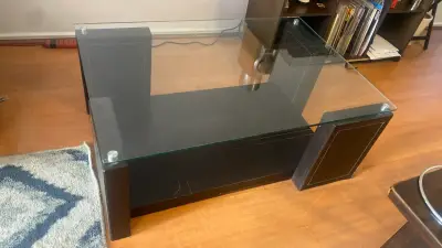 Mesa de vidrio y madera - miniatura 2