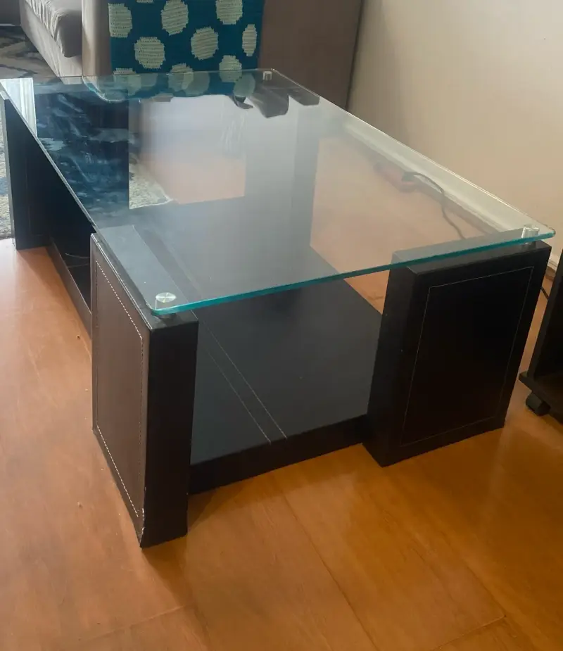 Mesa de vidrio y madera - 3