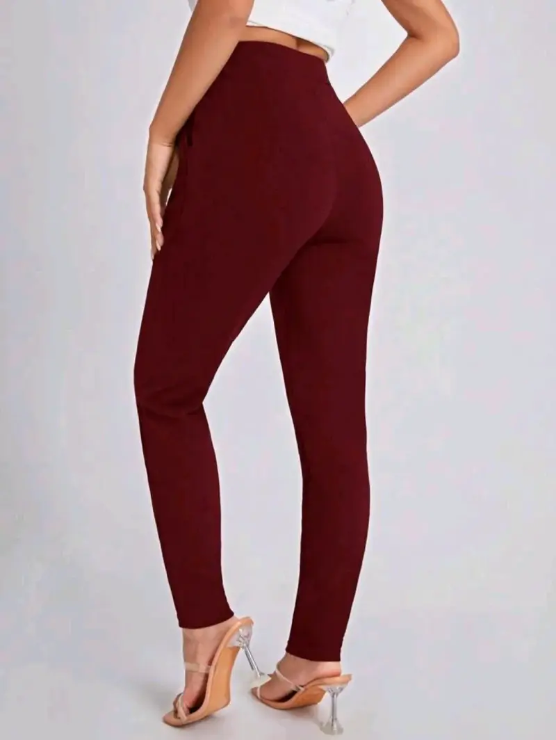 Pantalones burdeos mujer - 2