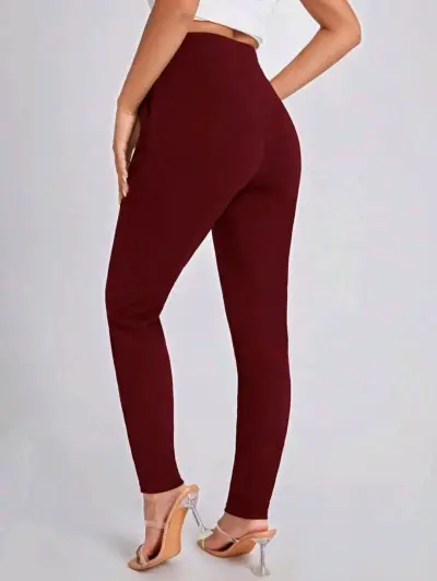 Pantalones burdeos mujer - miniatura 2