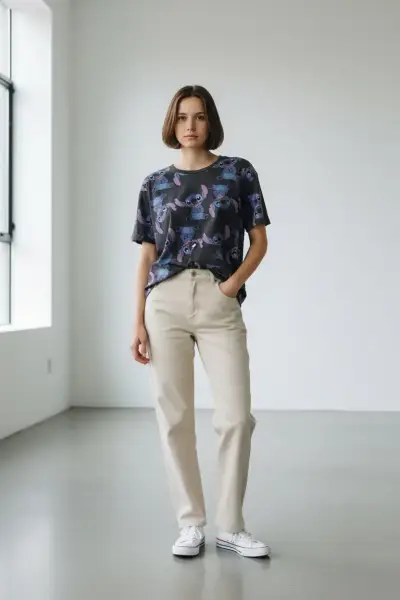Polera negra estampada - miniatura 1