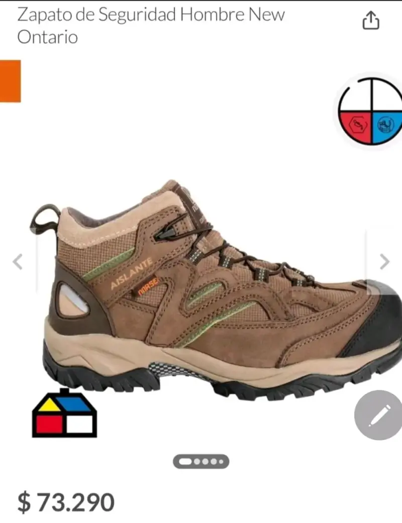 Zapato de seguridad hombre marrón