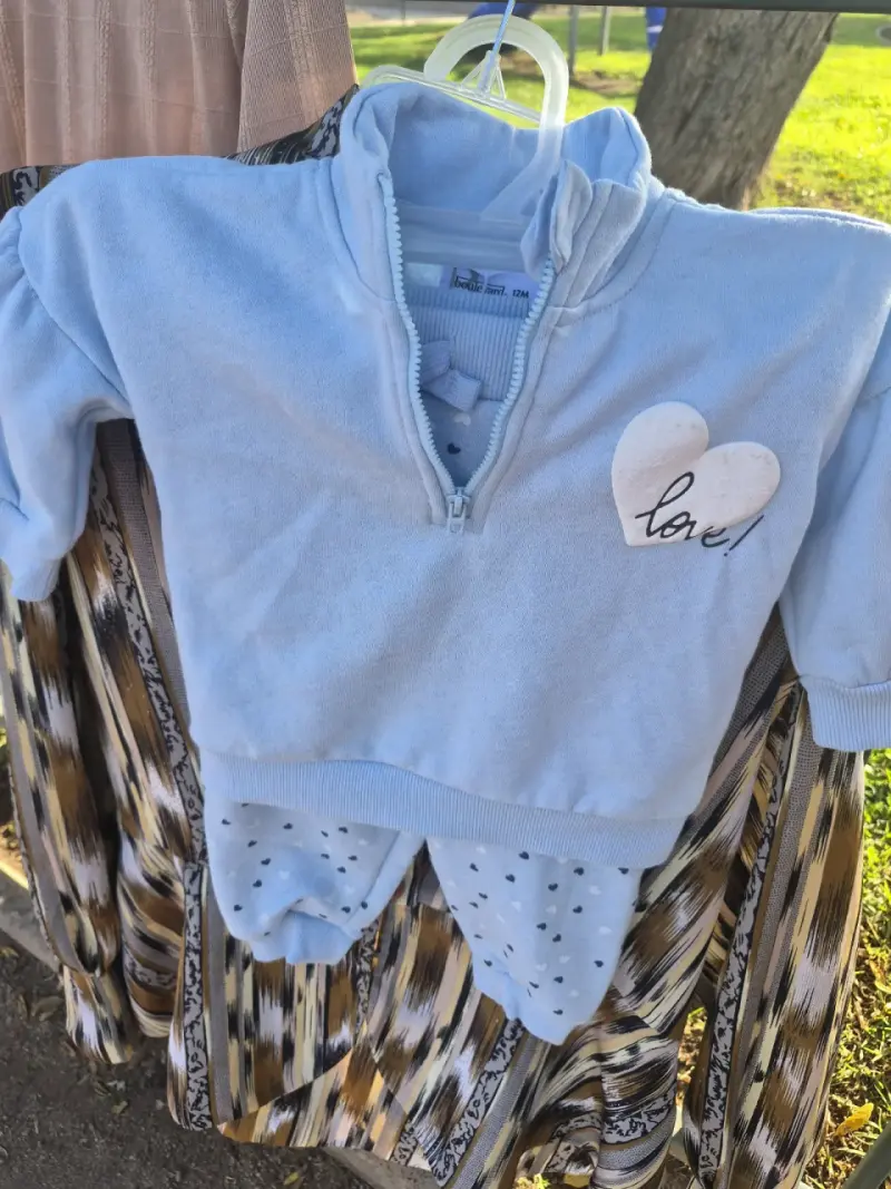 Conjunto bebé celeste con bordado