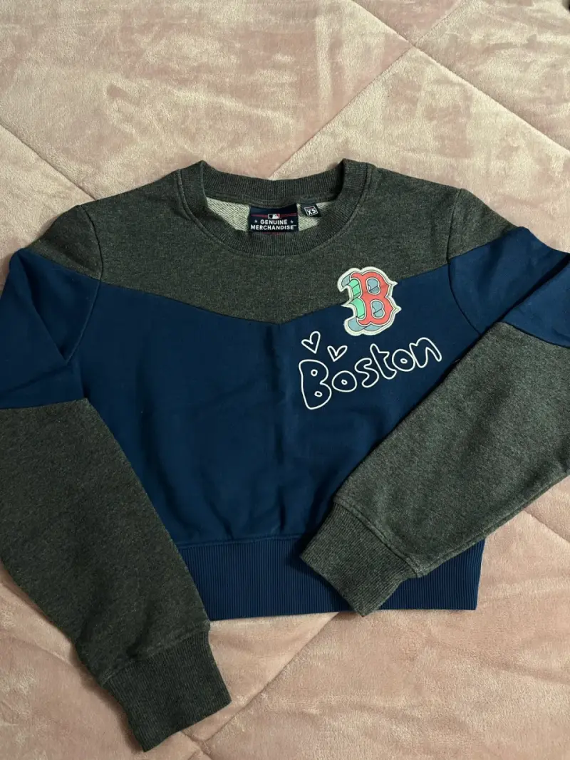 Polerón Boston gris y azul - 1