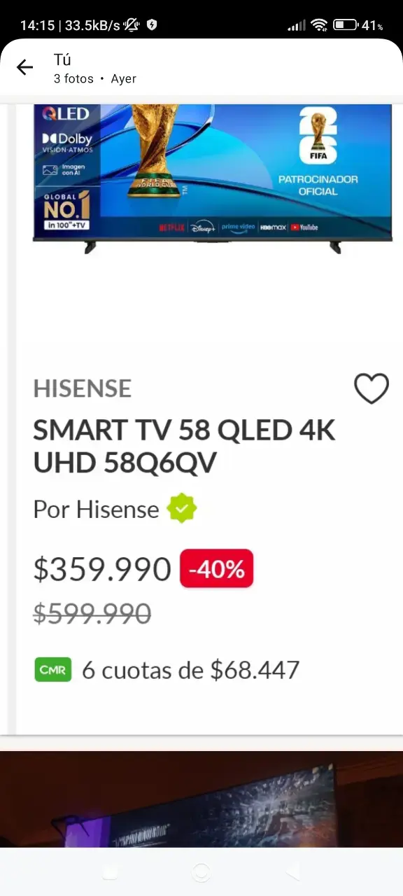Smart TV 58" QLED 4K Hisense - 1