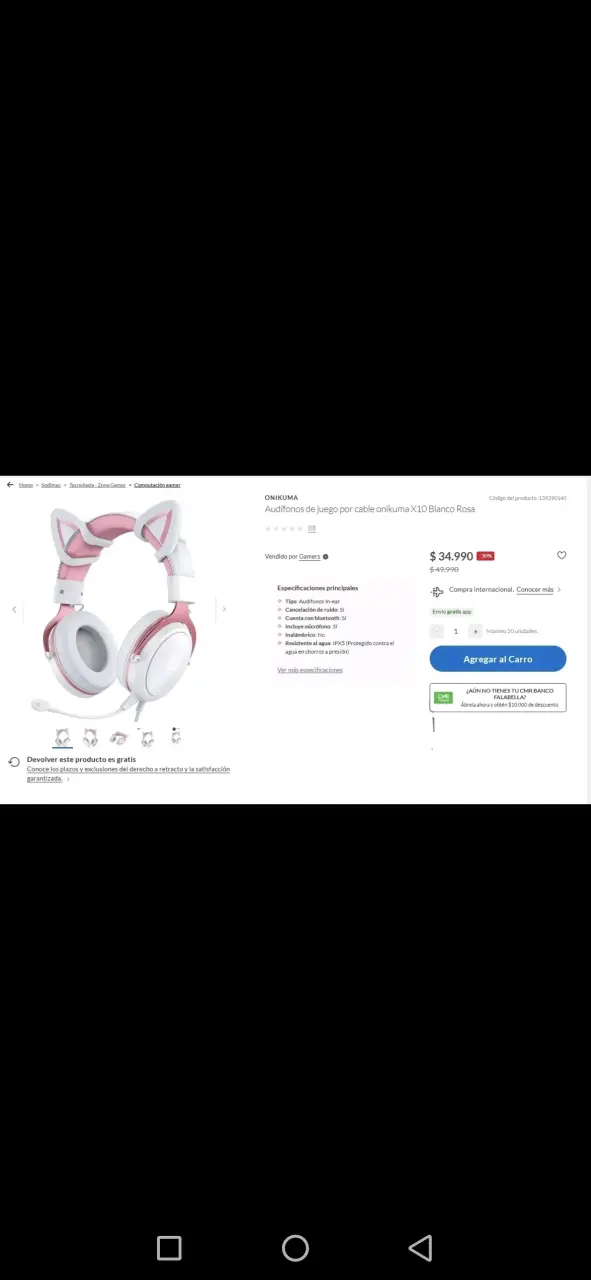 Auriculares gaming Onikuma X10 rosados - 2