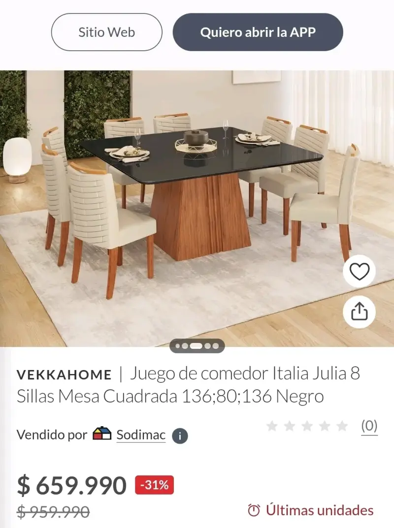 Mesa de comedor de vidrio con sillas - 3