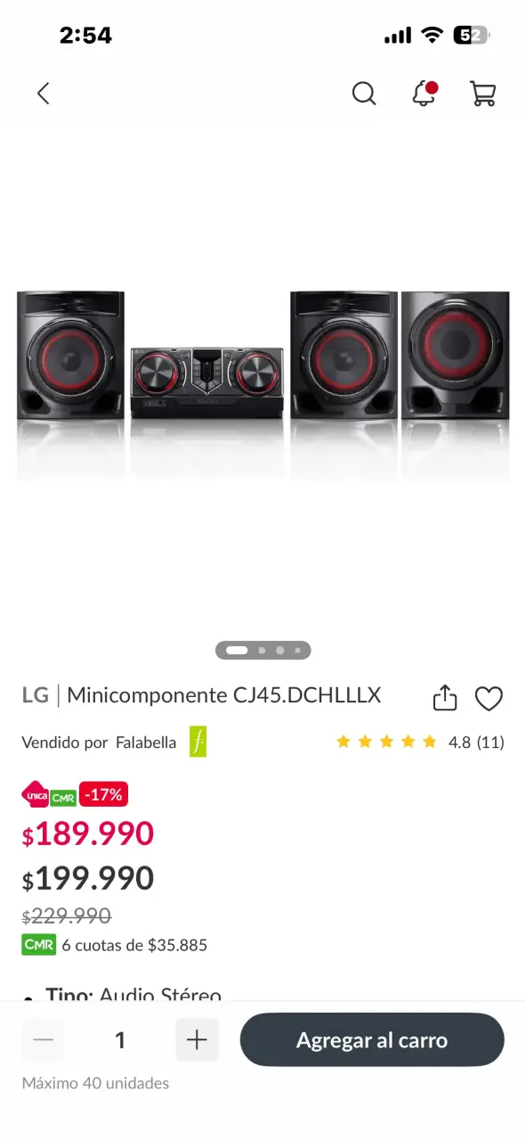 Minicomponente LG CJ45