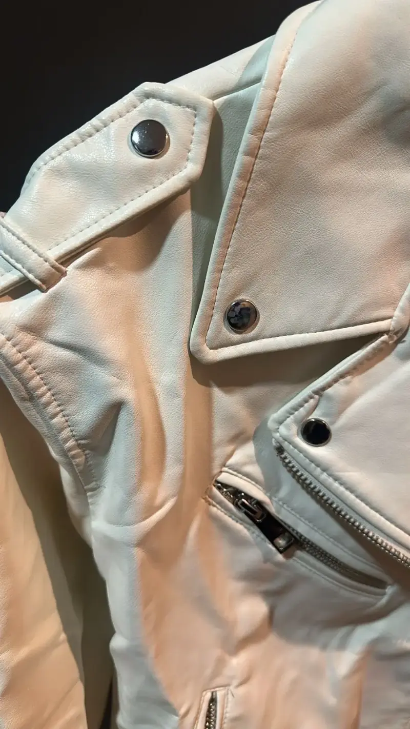Chaqueta de cuero blanca Zara XS - 2