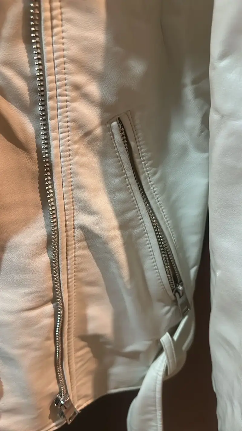 Chaqueta de cuero blanca Zara XS - 3