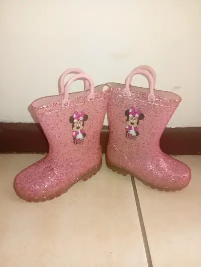Botas de lluvia rosadas con glitter - miniatura 1