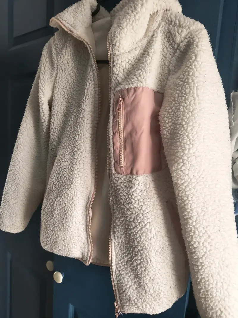 Chaqueta de lana beige - 1
