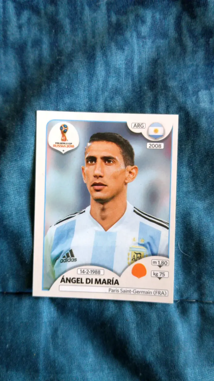 Lámina de fútbol Ángel Di María mundial 2018 - 1