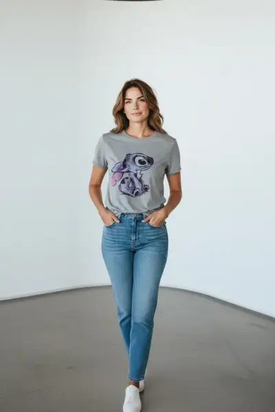 Polera gris con diseño Stitch Disney - miniatura 1