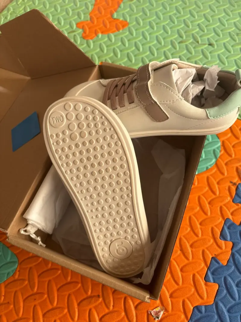 Zapatillas infantiles ergonómicas beige y menta - 2