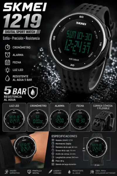 Reloj digital deportivo SKMEI 1219 - miniatura 1
