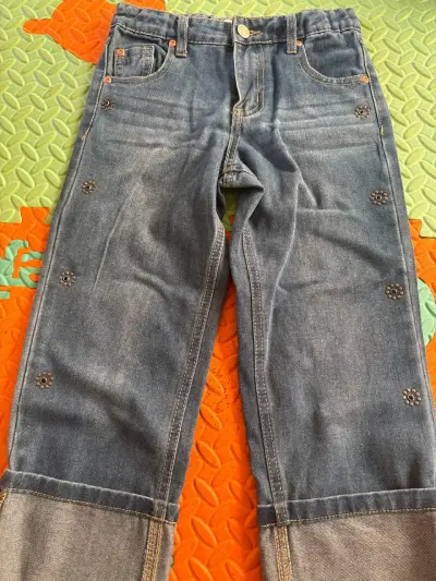 Jeans detalles flores para niñas - miniatura 1