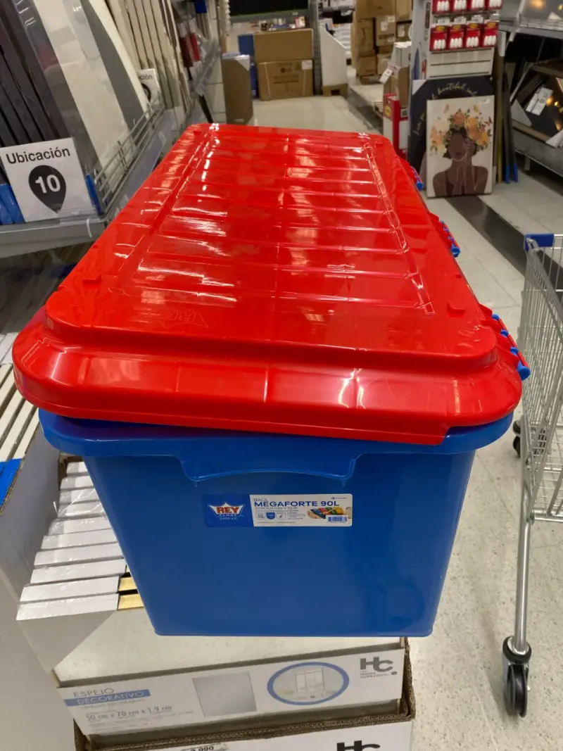 Caja organizadora grande roja y azul - 3