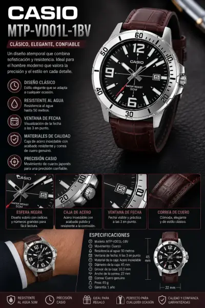 Reloj Casio MTP-VD01L-1BV clásico - miniatura 1