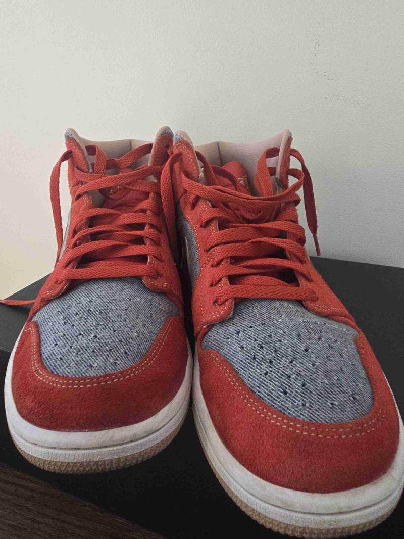 Jordan 1 Mid Denim Rojo - 4