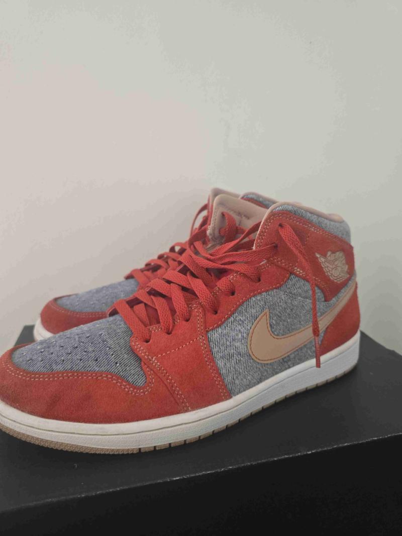 Jordan 1 Mid Denim Rojo - 6