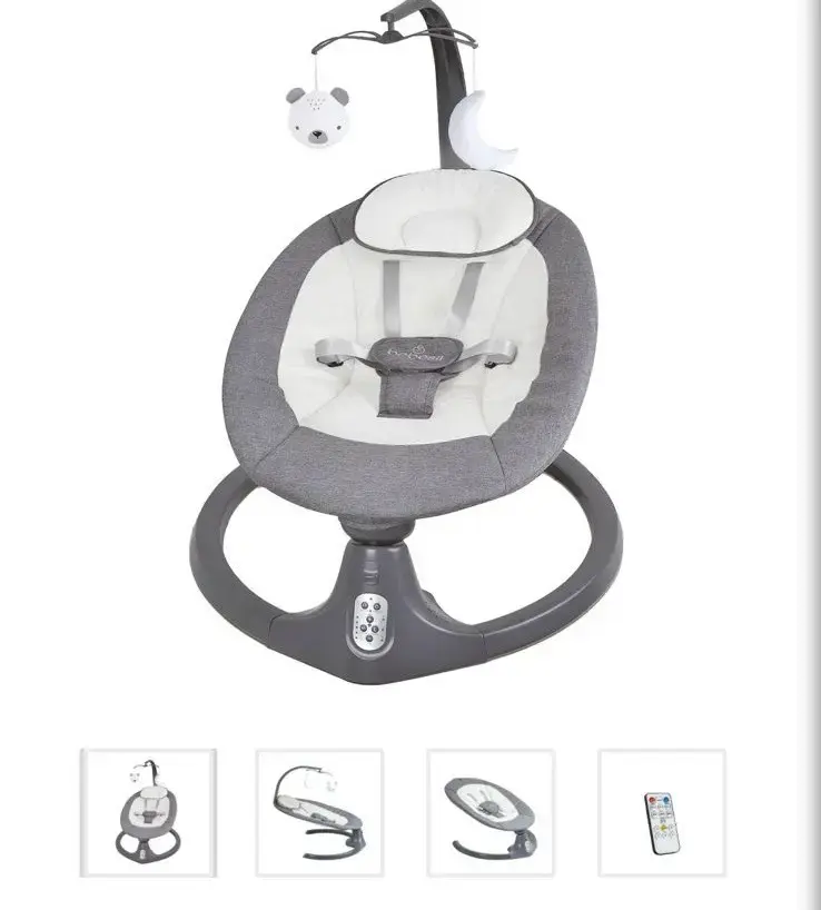 Silla mecedora bebé gris - 1